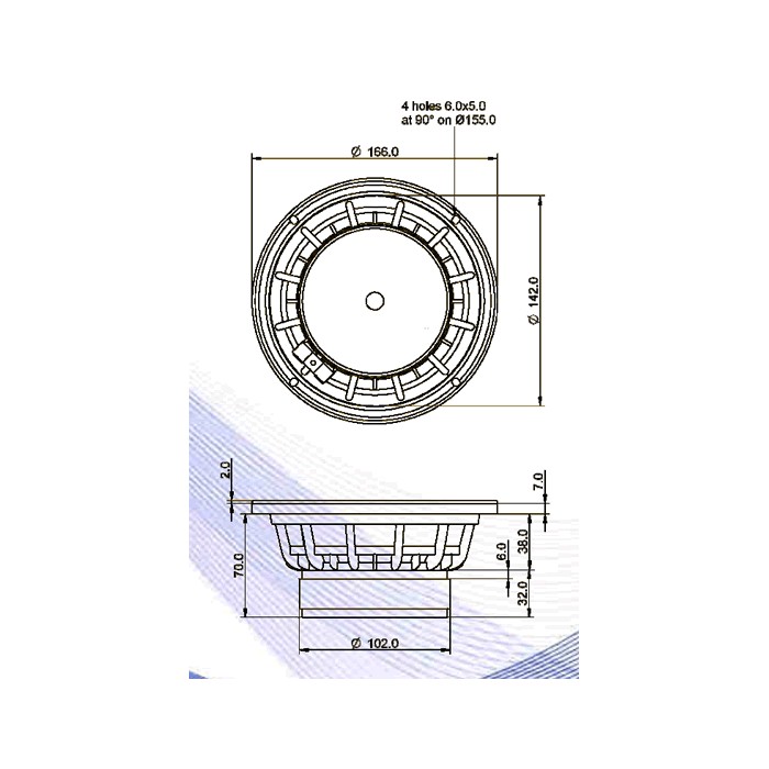 Мидбасов говорител 6'' с хартиен конус Sica 6H1.5CP