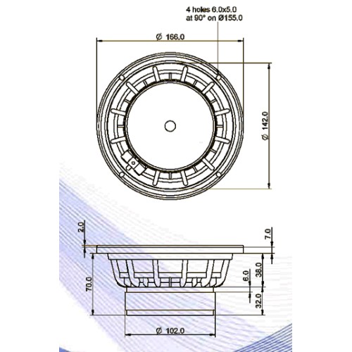 Мидбасов говорител 6'' с хартиен конус Sica 6H1.5CP