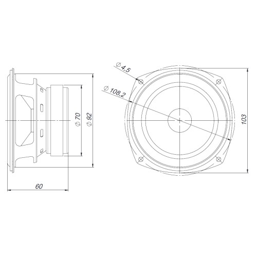 Beyma 4FR40, 8 ohm, 4 inch Fullrange speaker