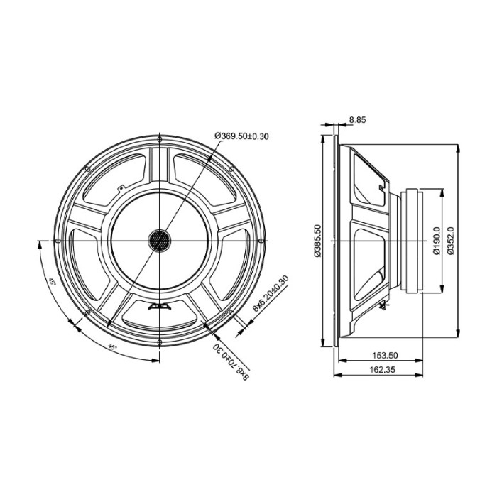 SB Audience Bianco-15W200 15" Mid-woofer