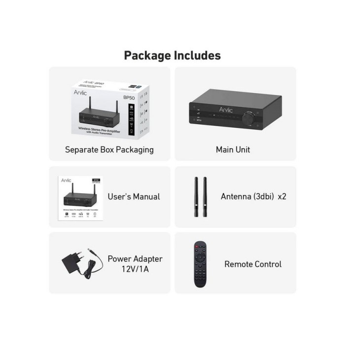 Стерео предусилвател с DAC ARC Bluetooth Phono USB SWout - Arylic BP50