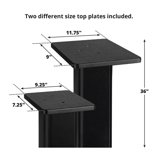 Dayton Audio 36" Universal Wood Speaker Stand Pair, Black