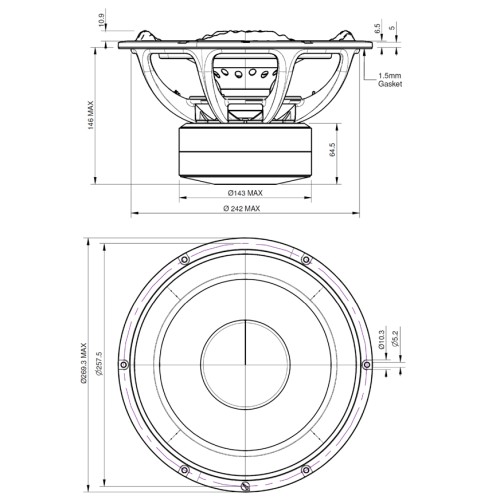 PURIFI PTT10.0X04-NAB-01 10-inch mid-range woofer