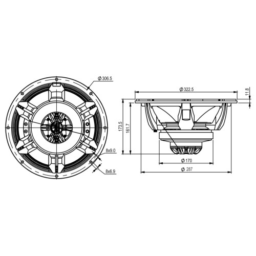 SB Audience ROSSO-12CX350 12'' Coaxial Woofer