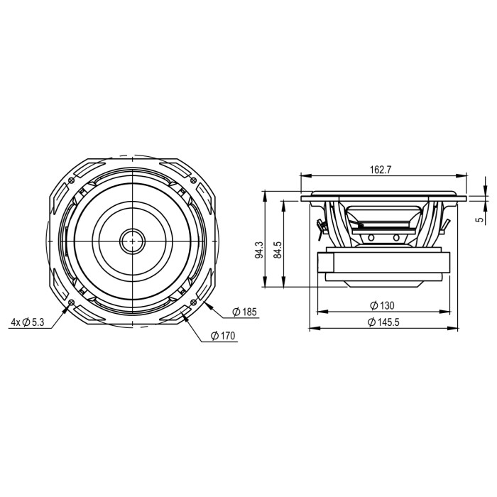 SB Audience ROSSO-6C200D Carbon Mid-range Woofer