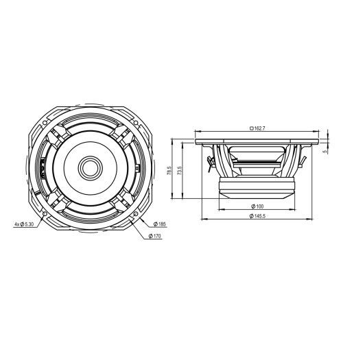 SB Audience Nero-6MRN151D 6" Paper-Graphite Midrange with Demodulation Ring