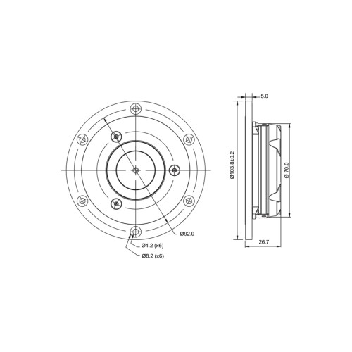 Високотонов ринг радиатор SB Acoustics SATORI TW29RN-8 / Fabric